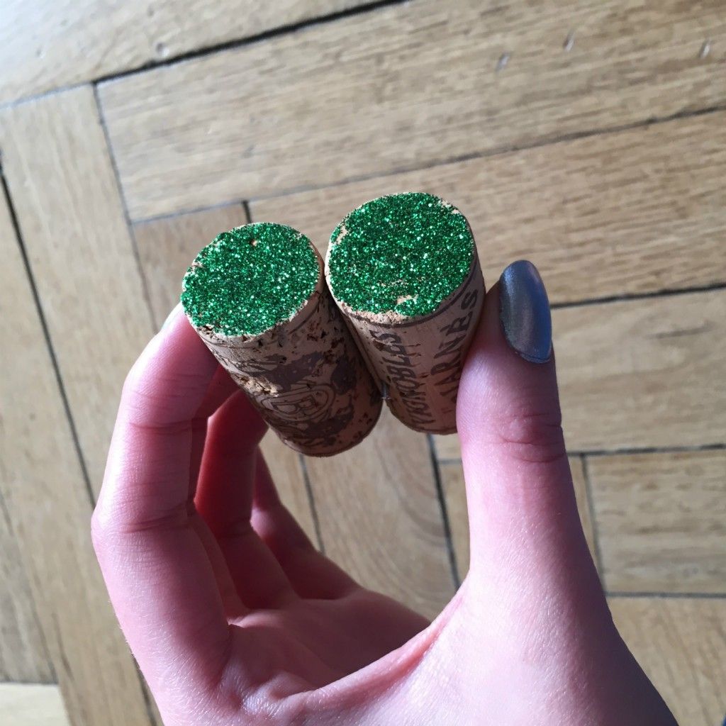 Bouchons paillettes vertes