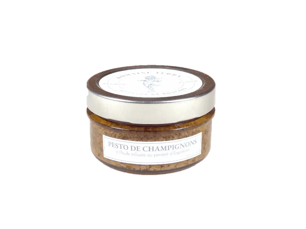 Pesto de champignons à l'huile infusée au piment d'Espelette